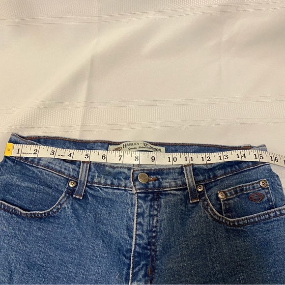 HARLEY DAVIDSON Women’s Stretch Straight Leg Jeans Size 10L EUC - Picture 9 of 11